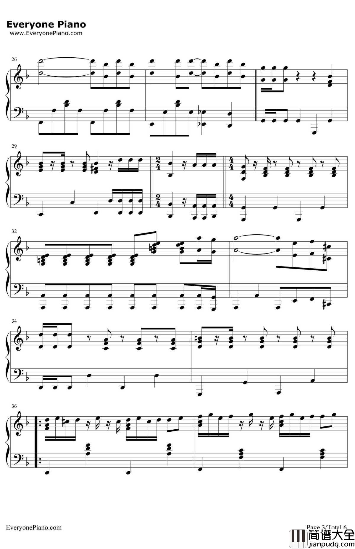 托卡塔曲钢琴谱_理查德克莱德曼