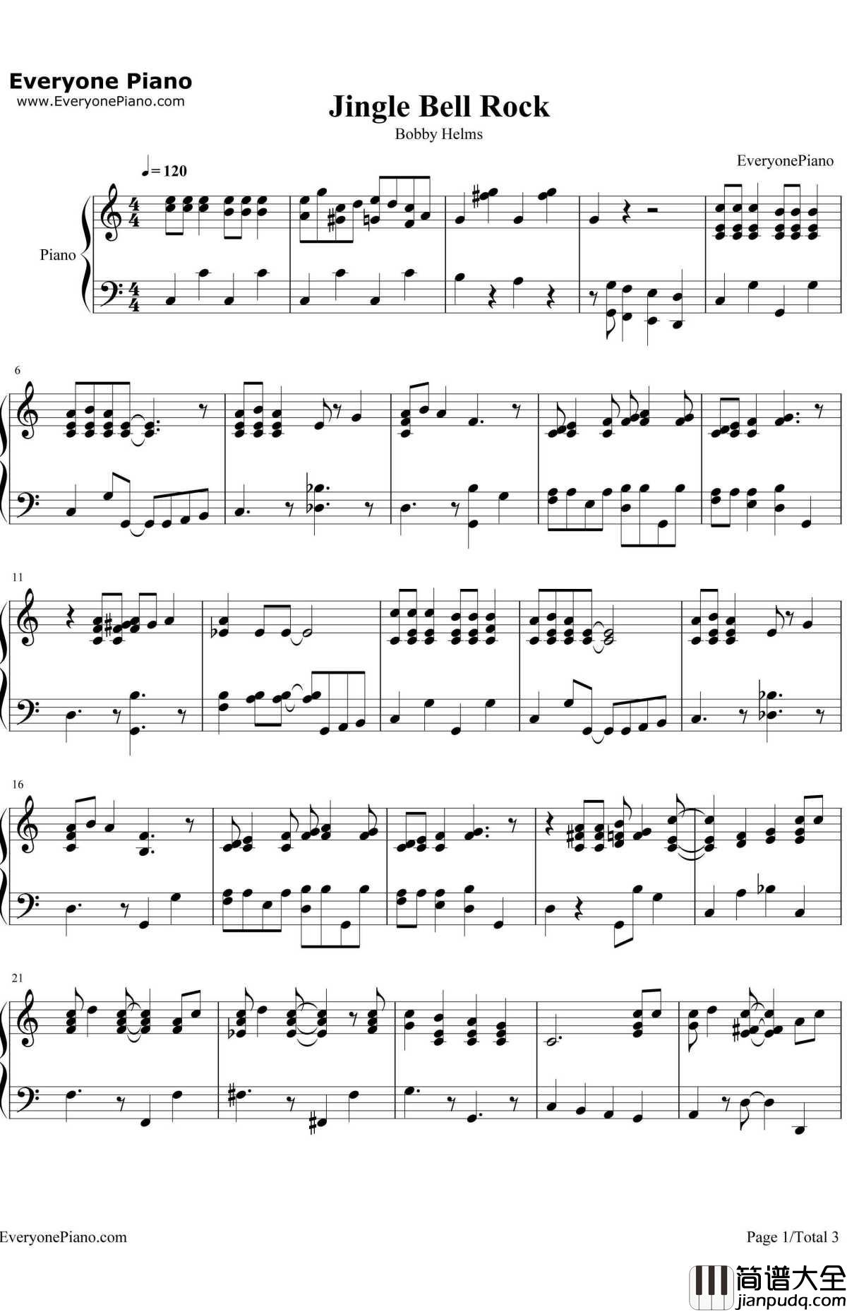 Jingle_Bell_Rock钢琴谱_BobbyHelms