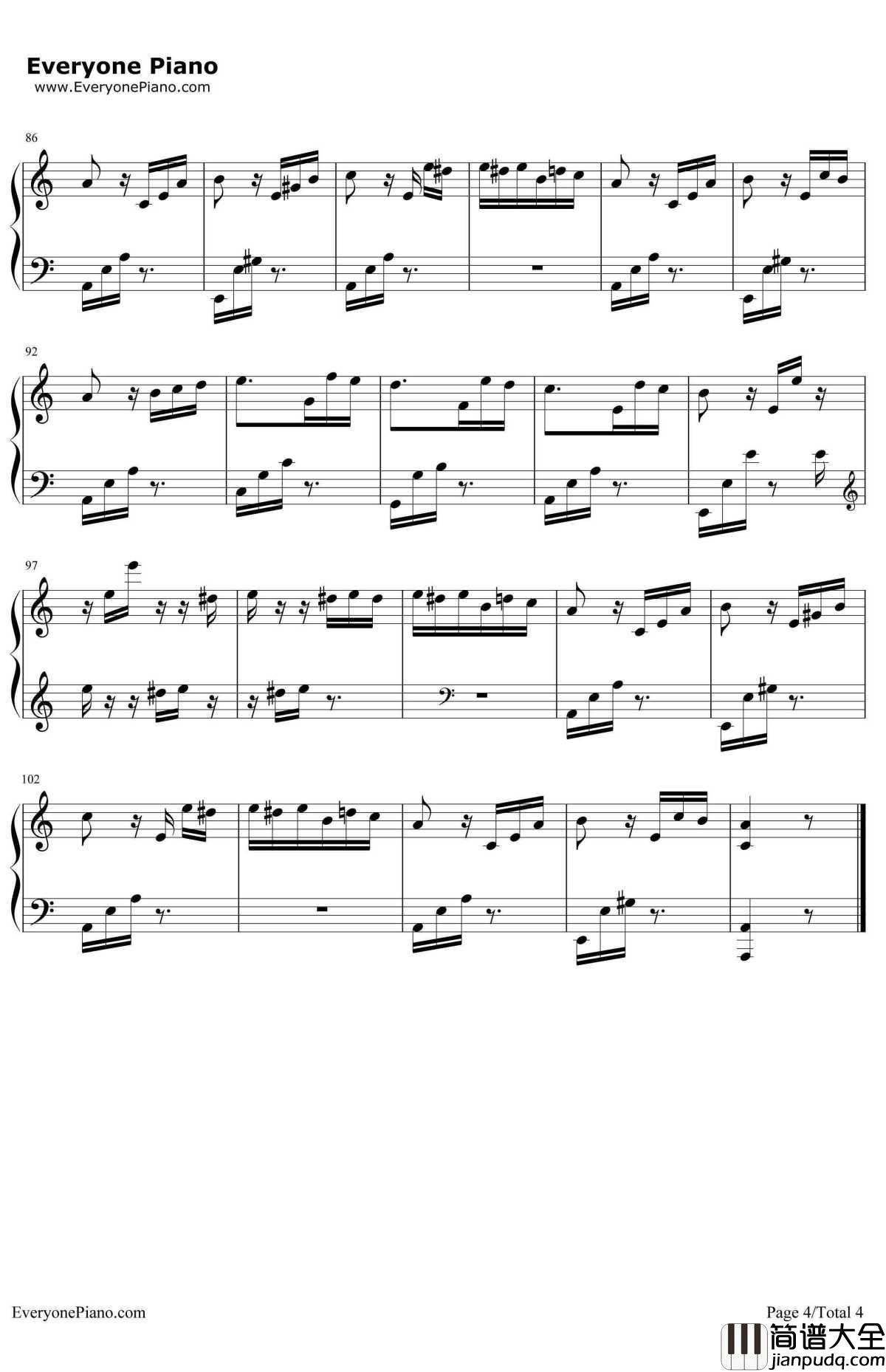 致爱丽丝钢琴谱_贝多芬