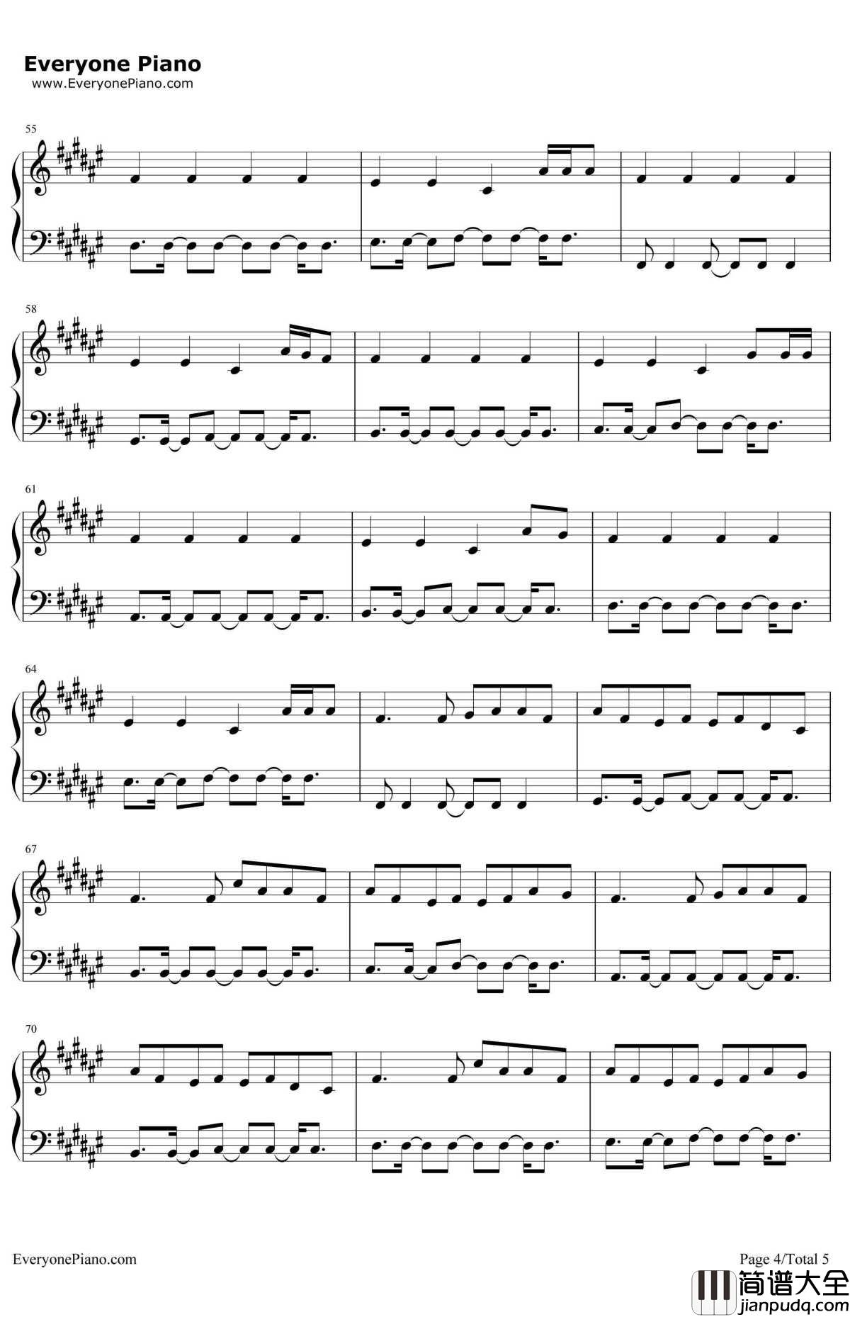 Sunset_Lover钢琴谱_PETITBISCUIT