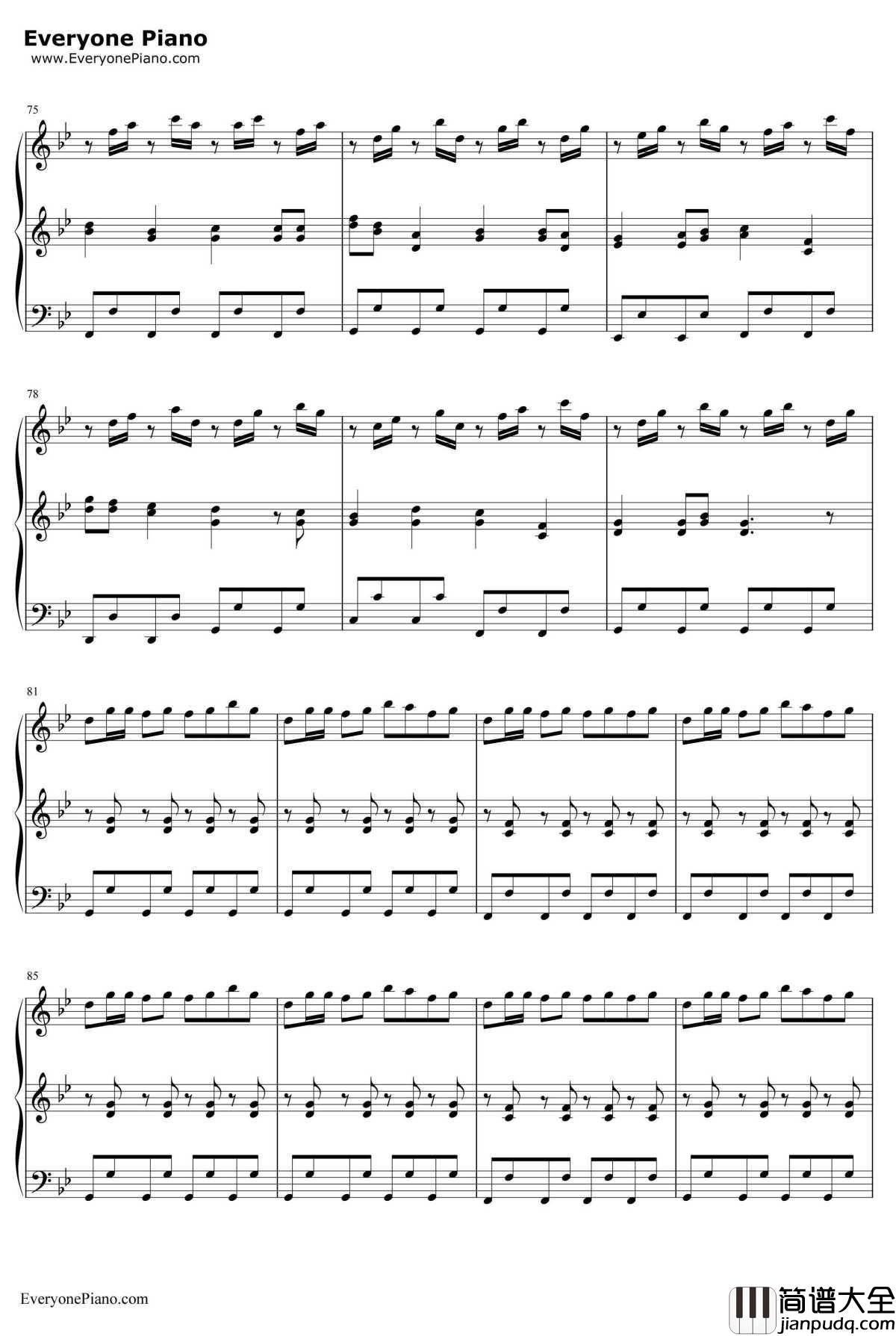 小苹果钢琴谱_筷子兄弟_三声部版_筷子兄弟