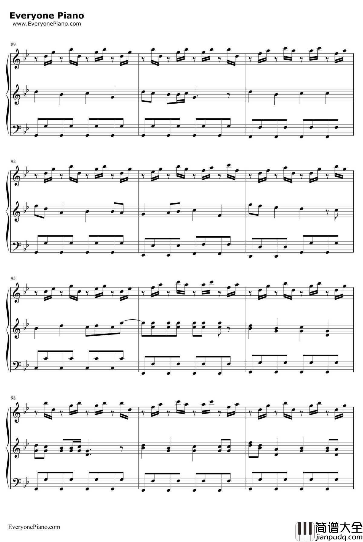 小苹果钢琴谱_筷子兄弟_三声部版_筷子兄弟