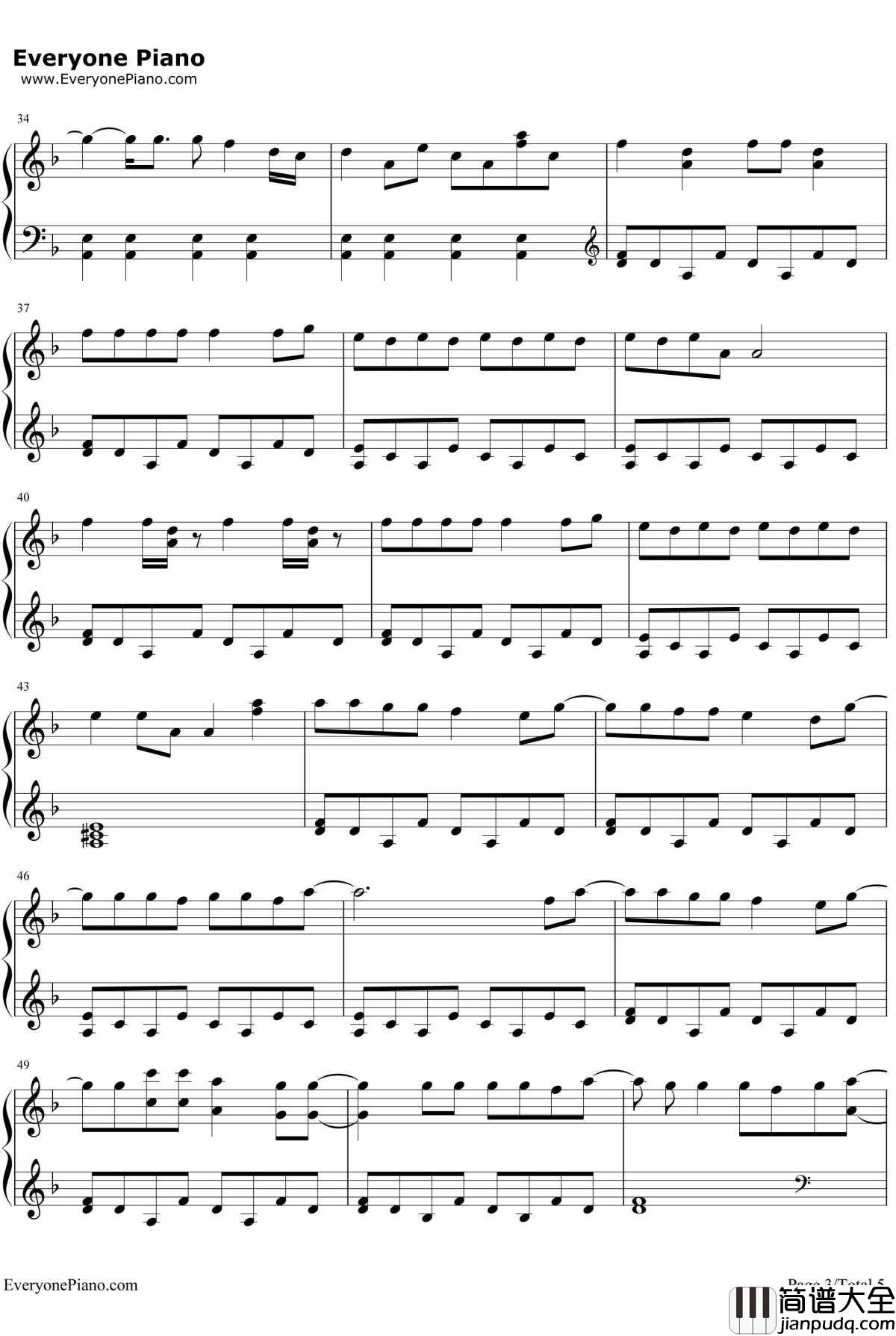 Grenade钢琴谱_BrunoMars