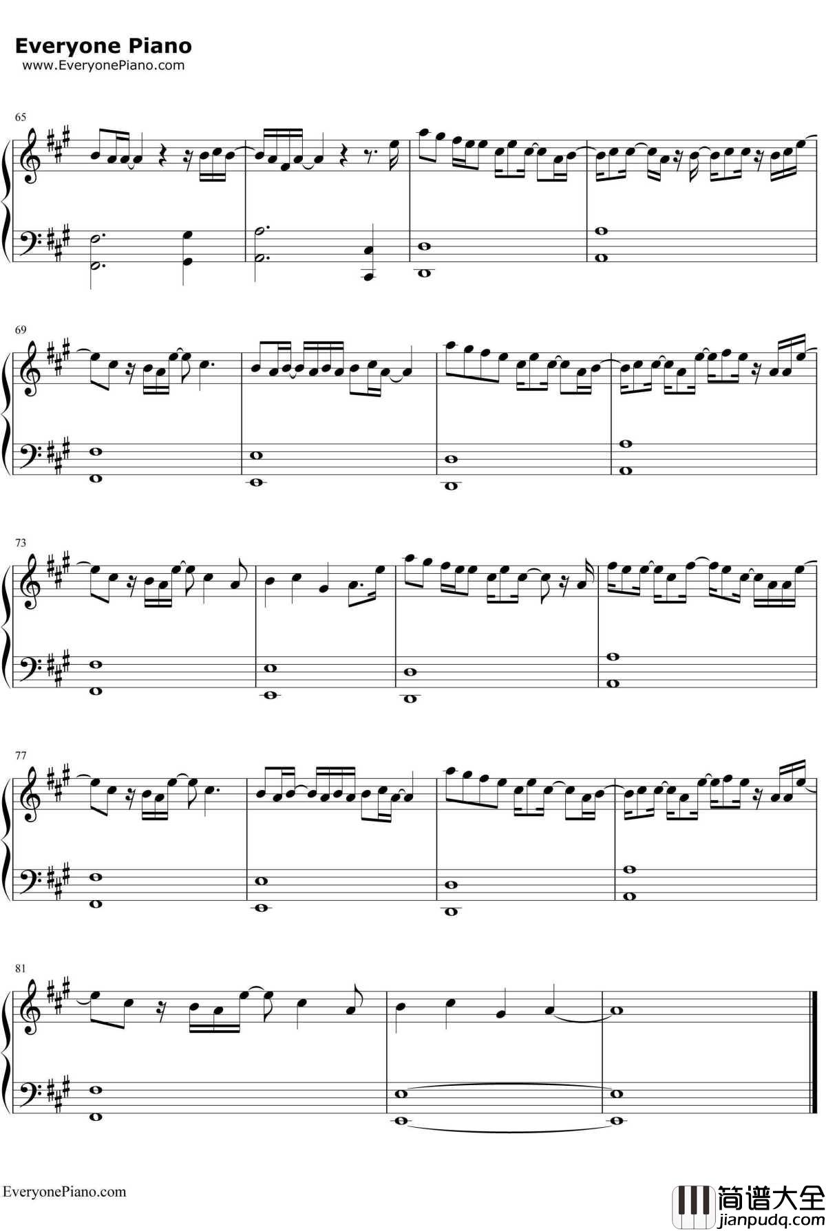 Kiss_Me_Slowly钢琴谱_Parachute