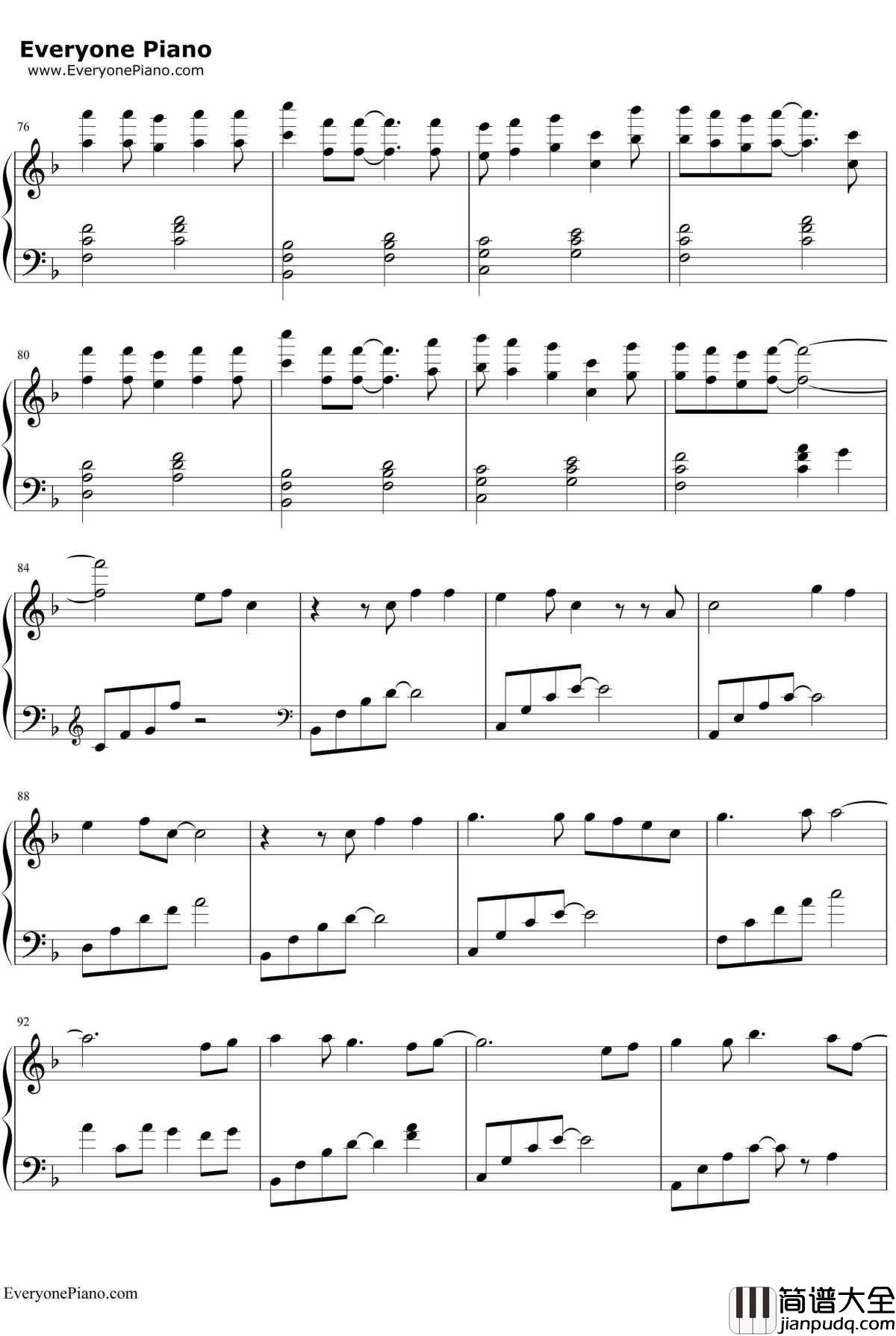 Letter_song钢琴谱_Doriko_致十年后的我_初音ミク