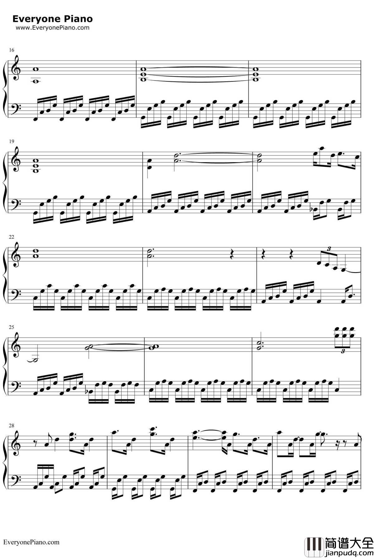 御神体へ再び钢琴谱_RADWIMPS__你的名字_插曲