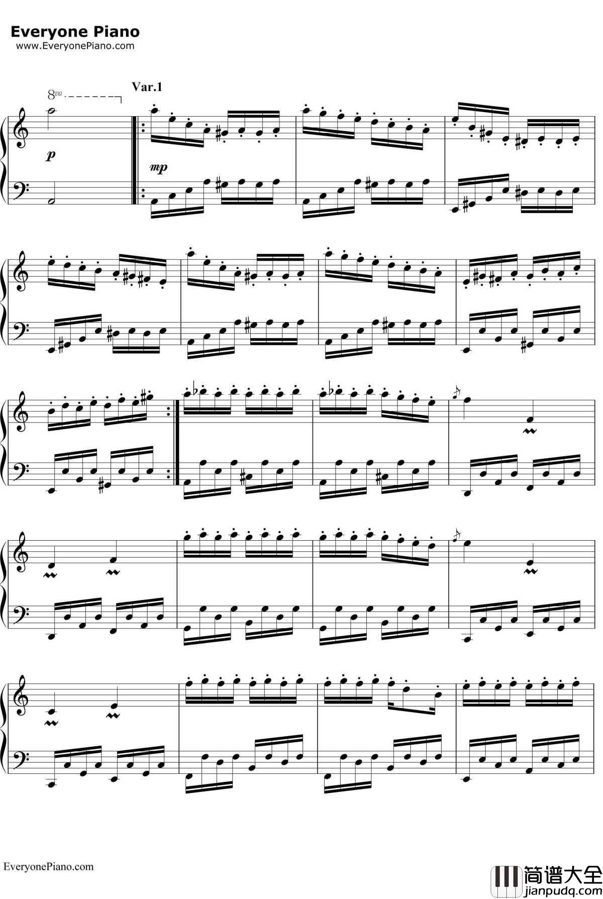 帕格尼尼飞絮曲钢琴谱_马克西姆