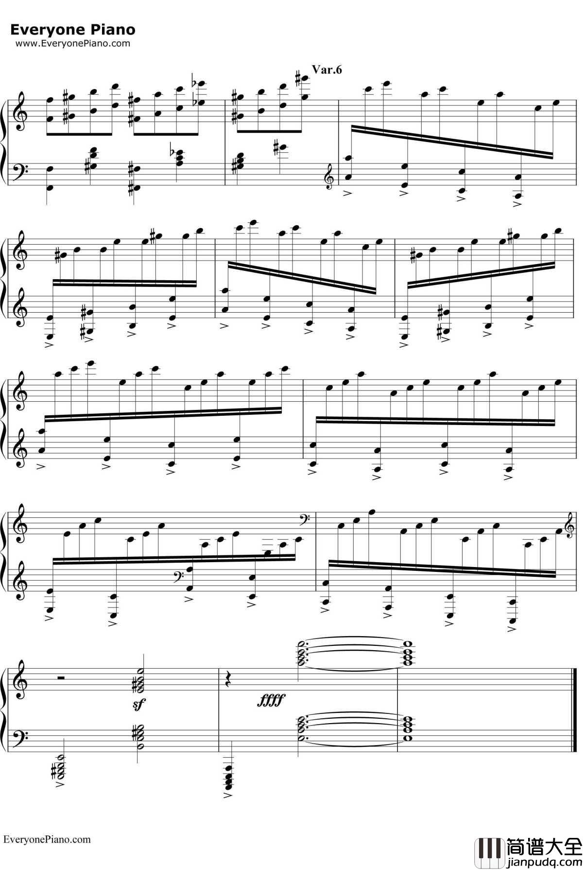 帕格尼尼飞絮曲钢琴谱_马克西姆