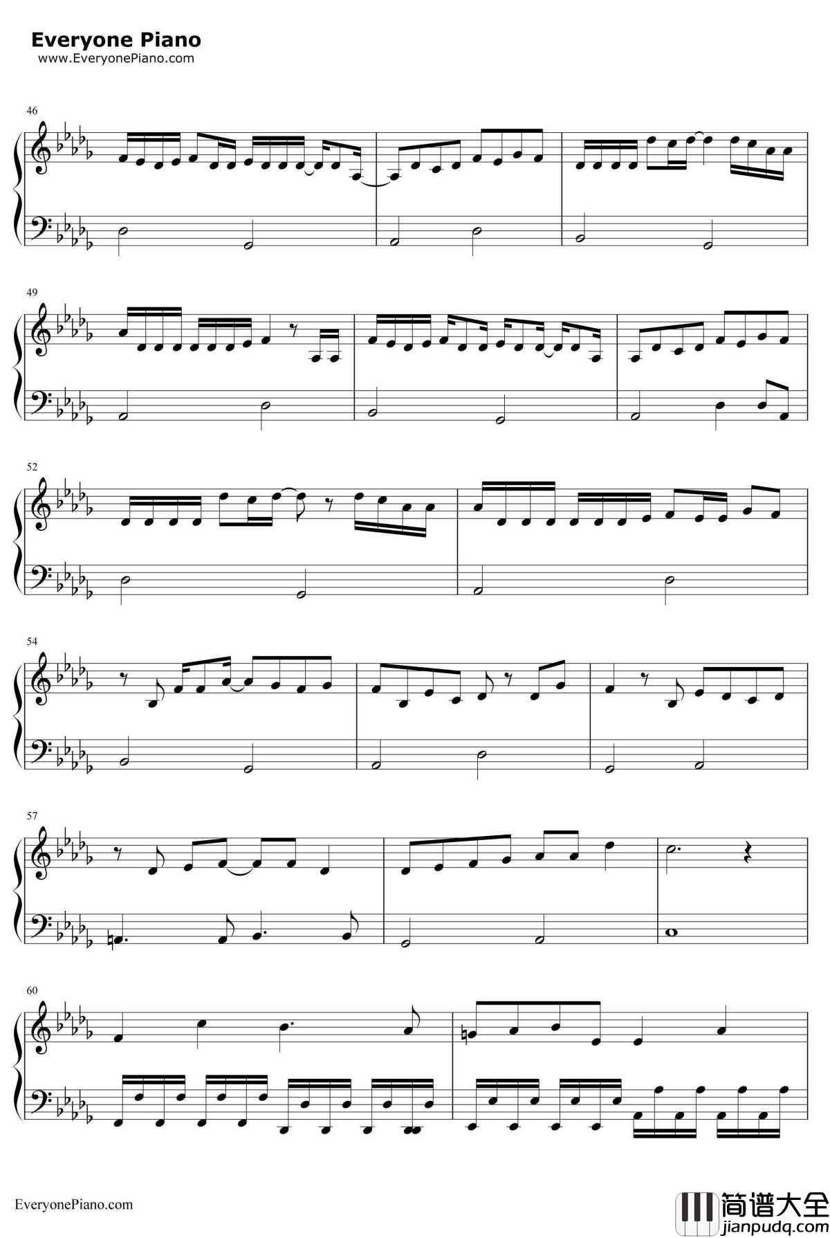 平行線钢琴谱_酸欠少女_TV动画_人渣的本愿_片尾曲