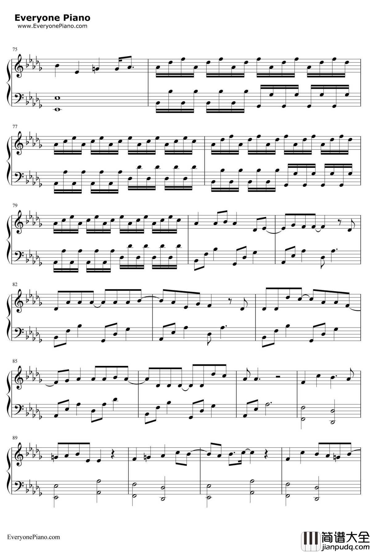 平行線钢琴谱_酸欠少女_TV动画_人渣的本愿_片尾曲