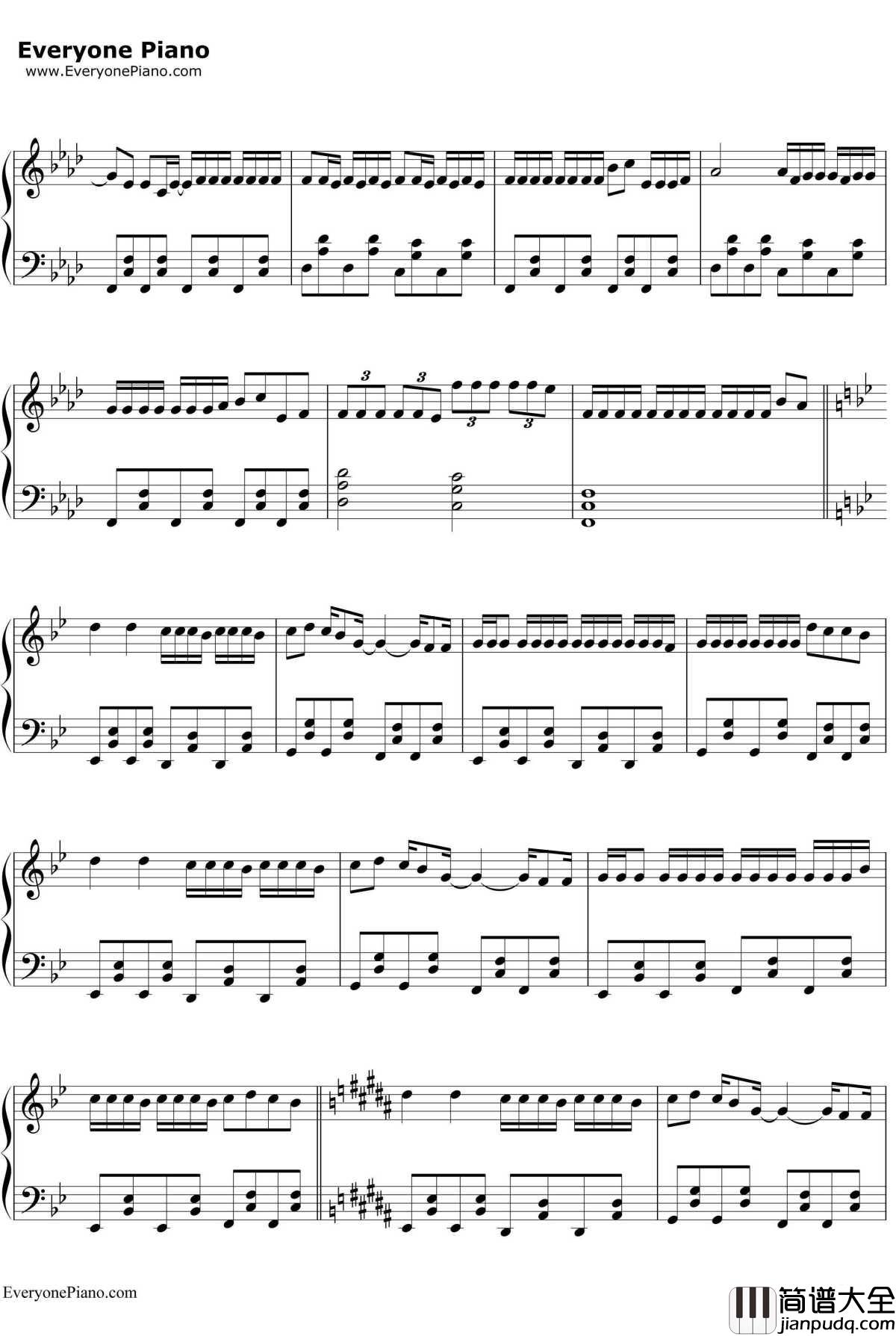 脳漿炸裂ガール钢琴谱_初音ミクGUMI_脑浆炸裂女孩