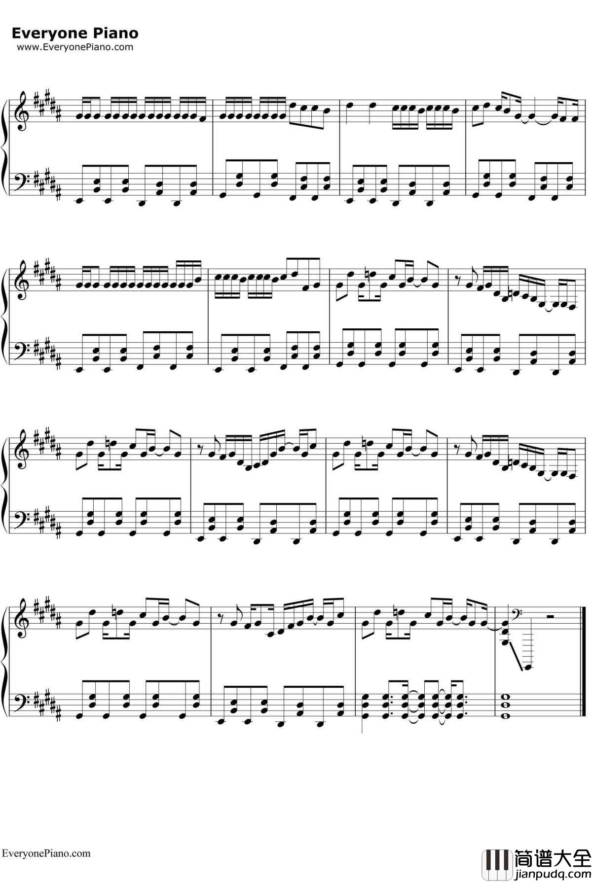 脳漿炸裂ガール钢琴谱_初音ミクGUMI_脑浆炸裂女孩