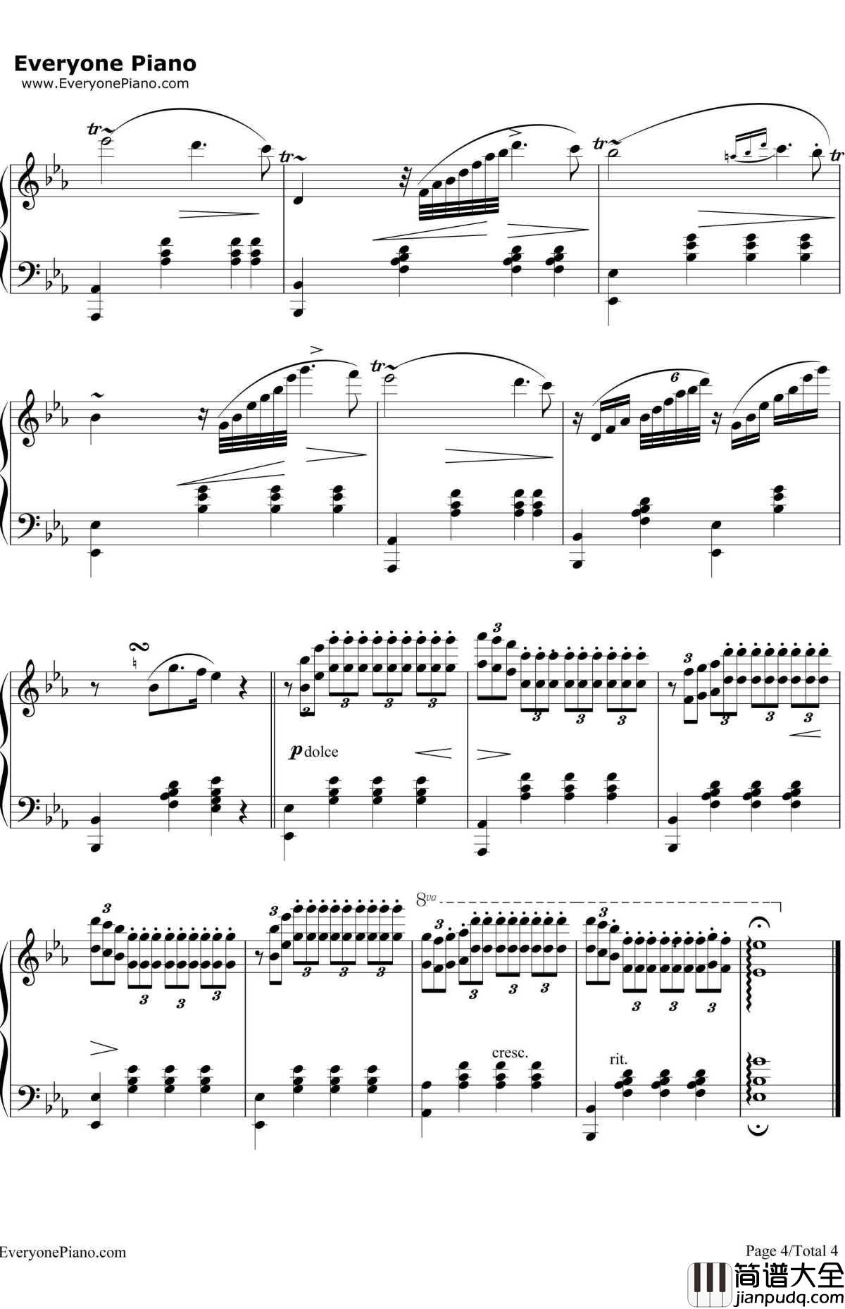 少女的祈祷钢琴谱_巴达捷芙斯卡(Badarzewska)_完整版