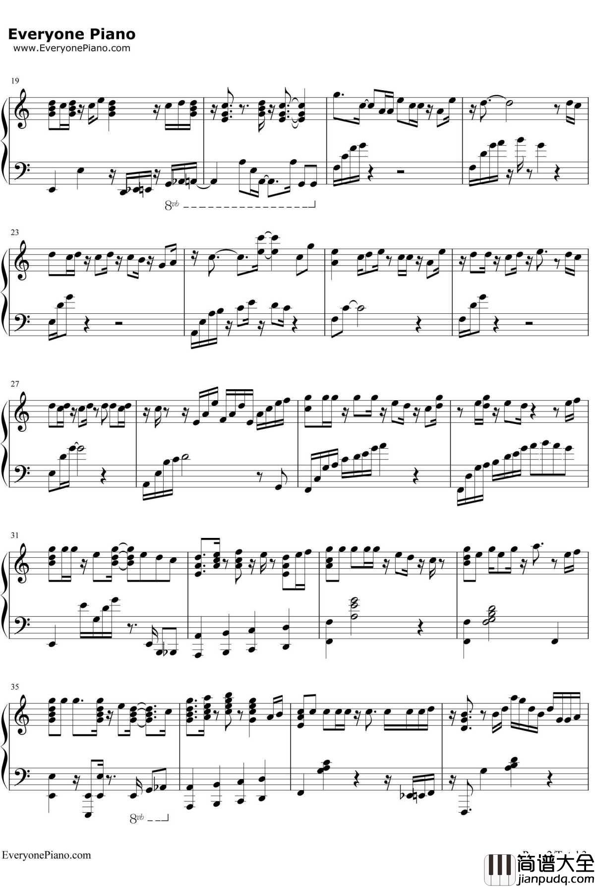 Only_One钢琴谱_BoA（宝儿）