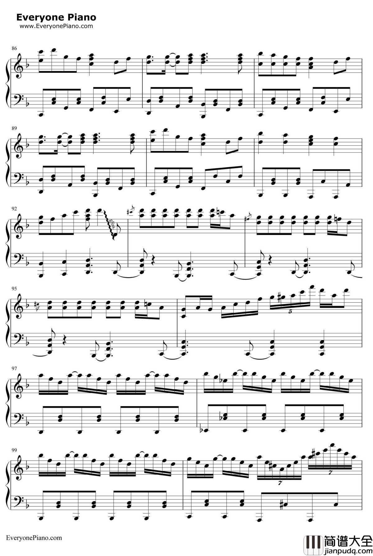 千本樱钢琴谱_触手猴版本_带力度版