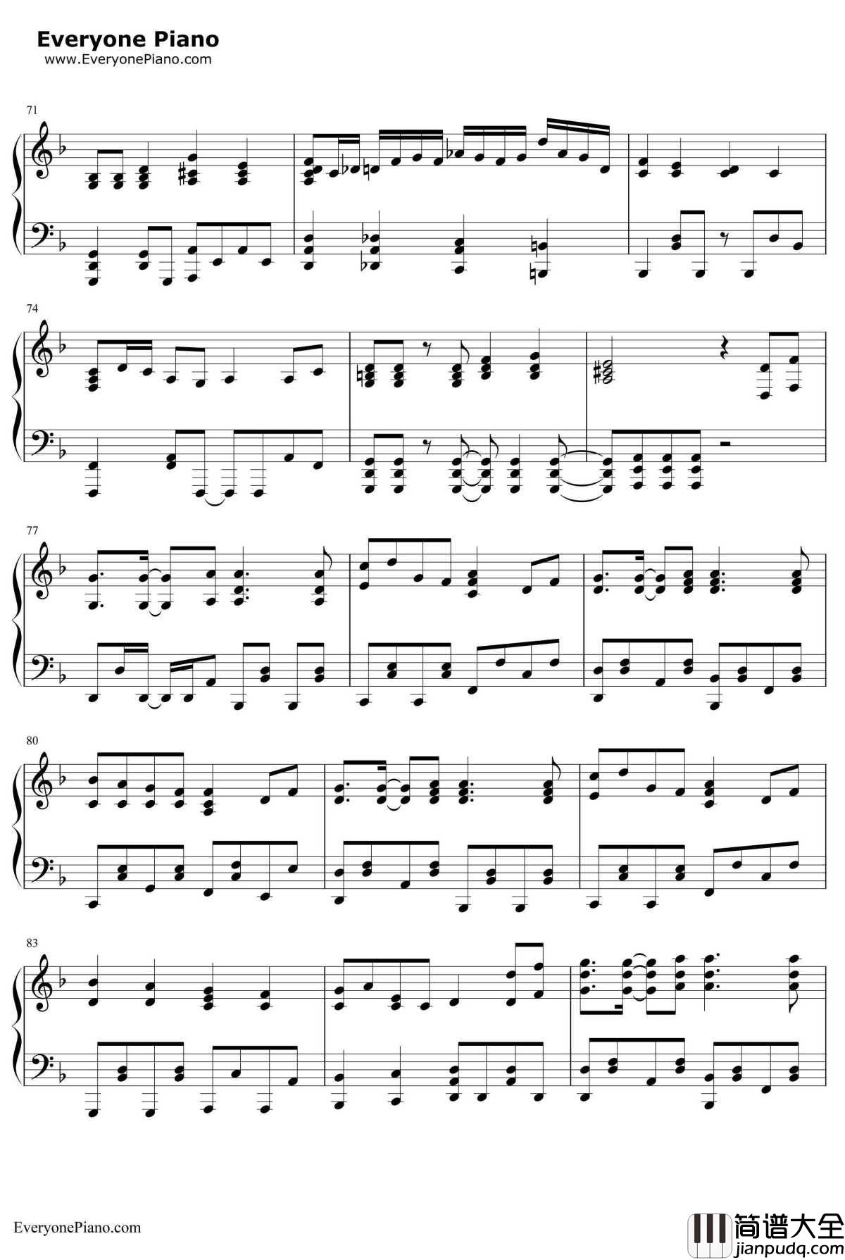 千本樱钢琴谱_触手猴版本_带力度版