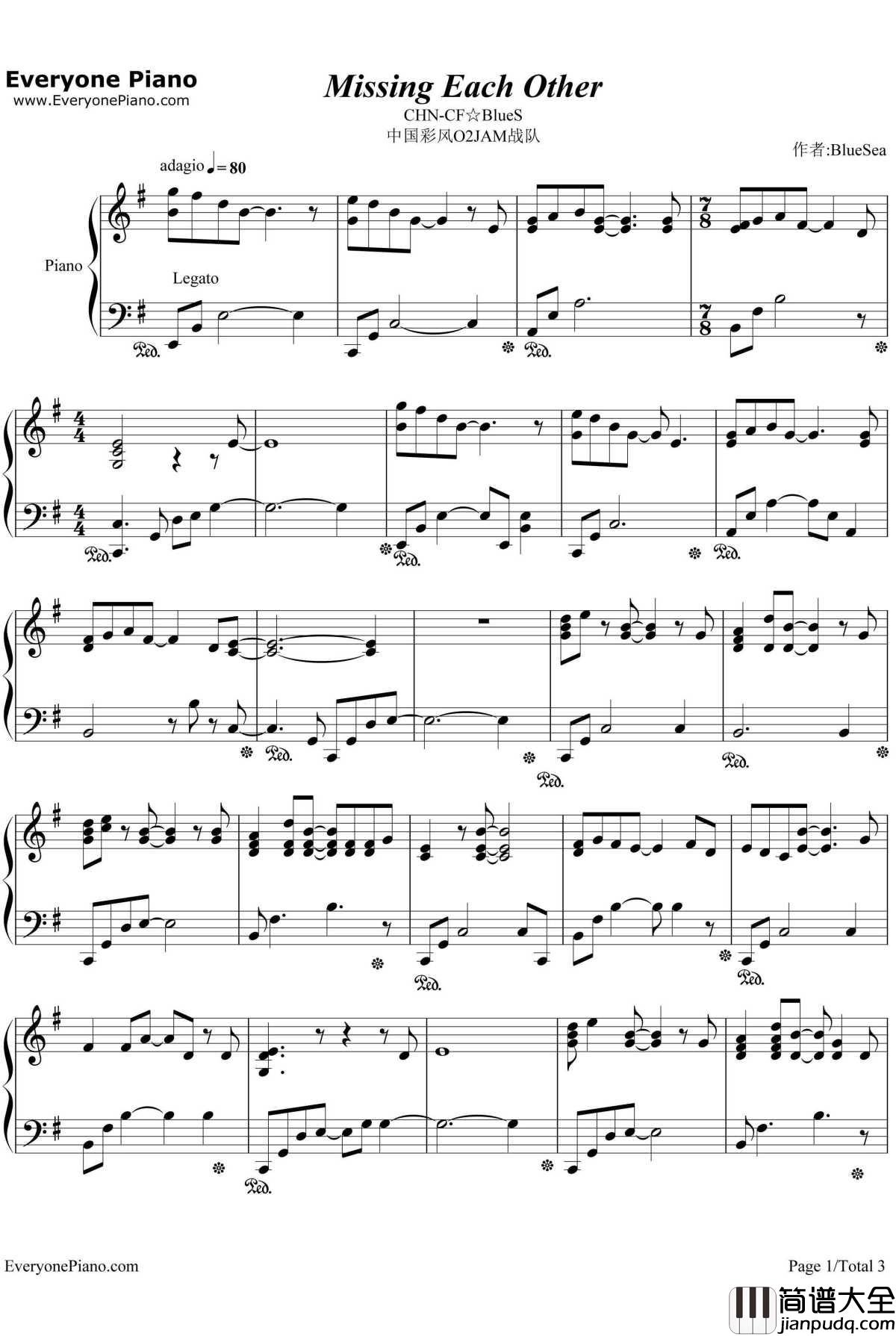 Missing_Each_Other钢琴谱_CAGNET