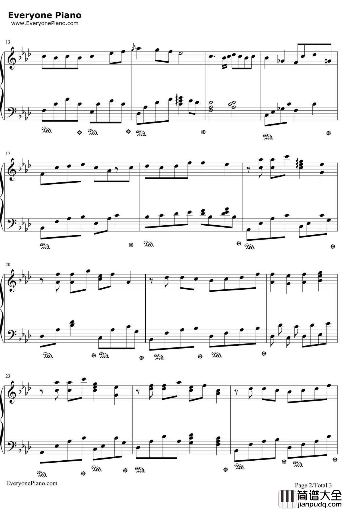 眼红红钢琴谱_Twins