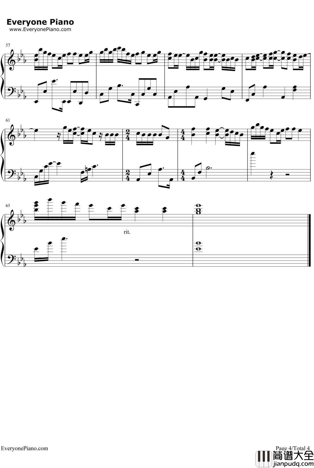 恋人未满钢琴谱_S.H.E