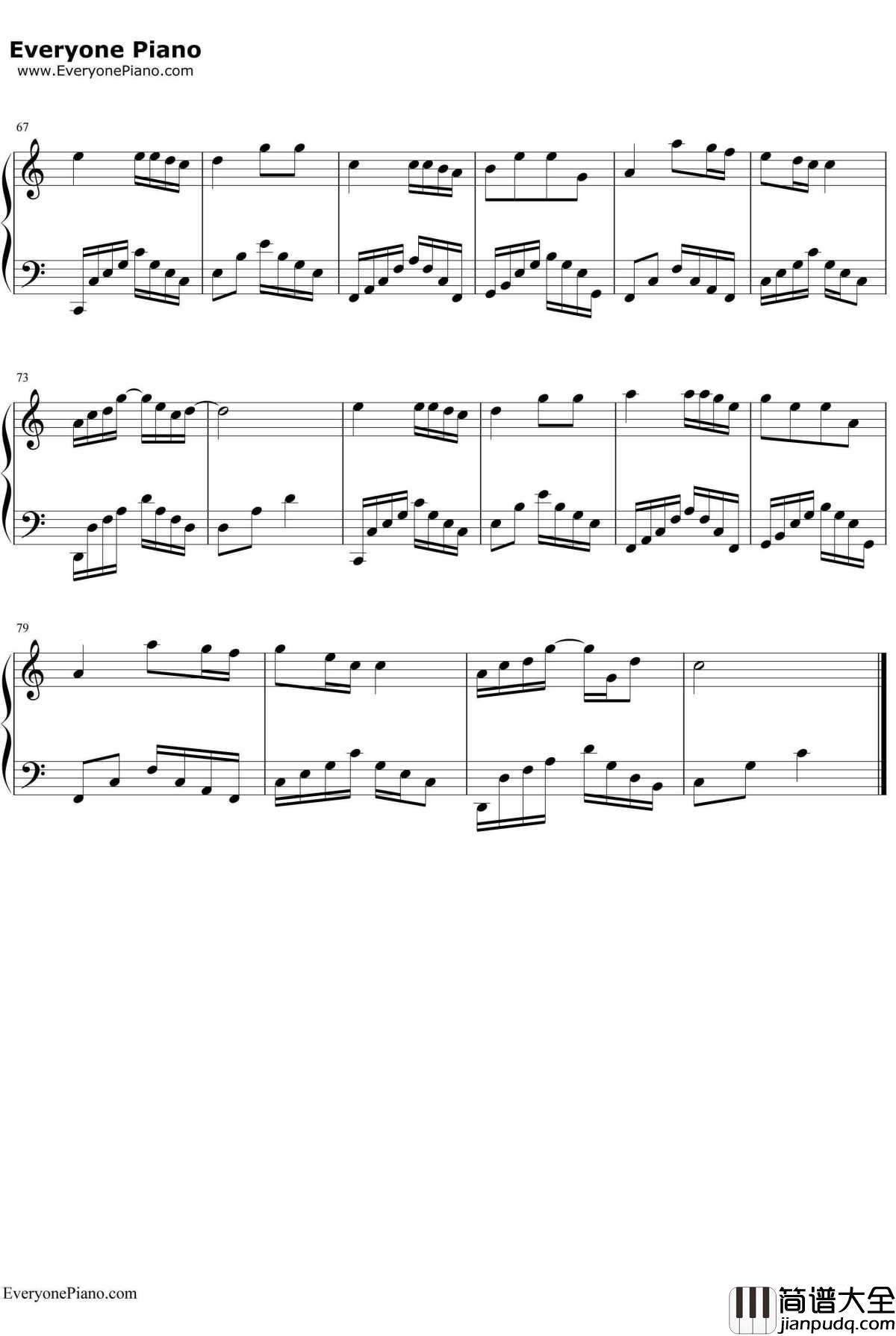 小星星钢琴谱_汪苏泷_