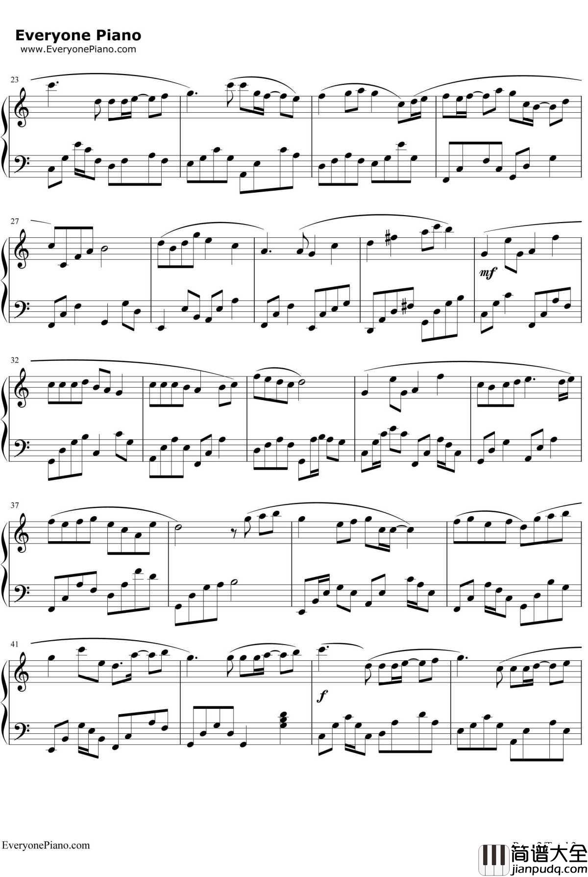 女校男生钢琴谱_Twins