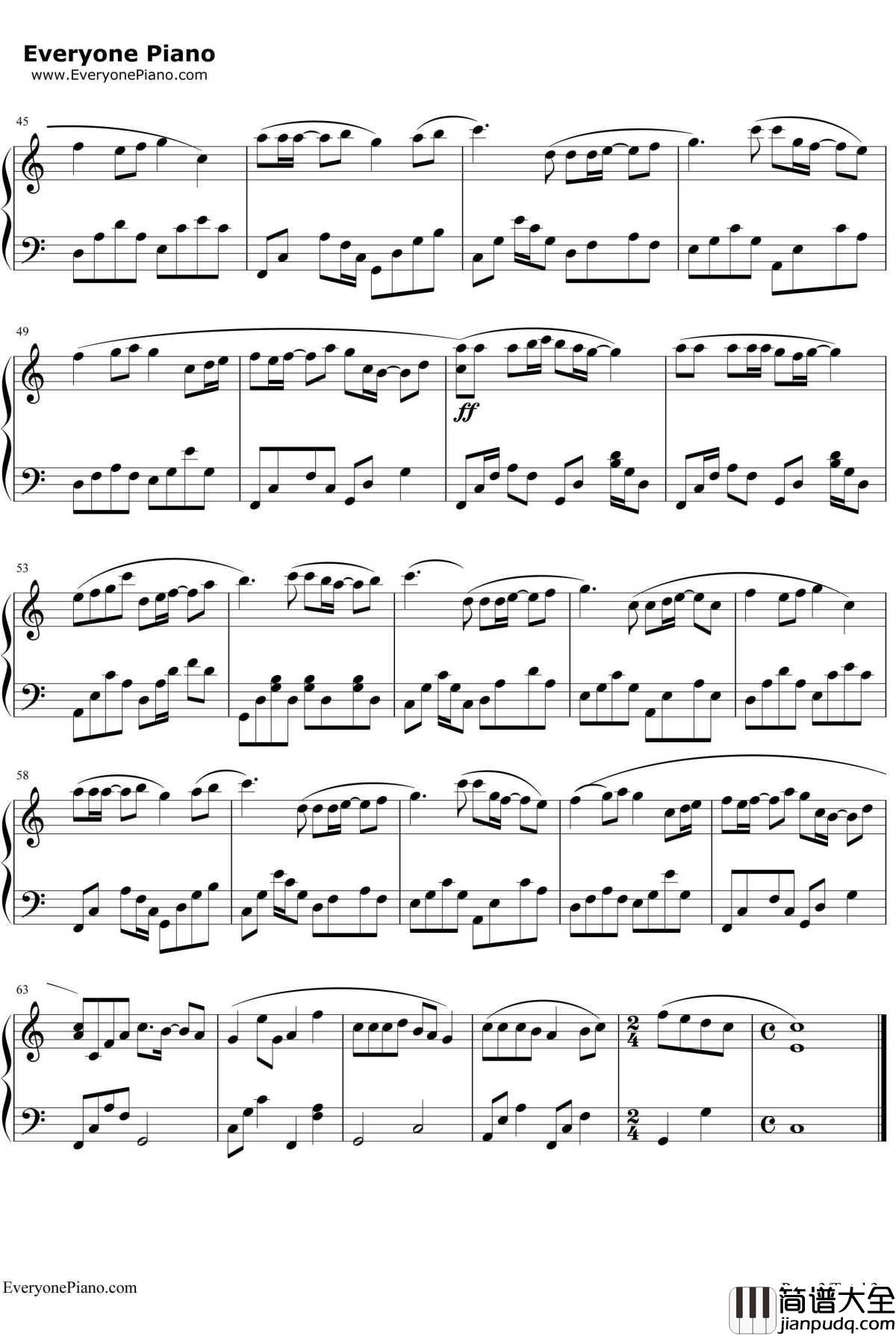 女校男生钢琴谱_Twins