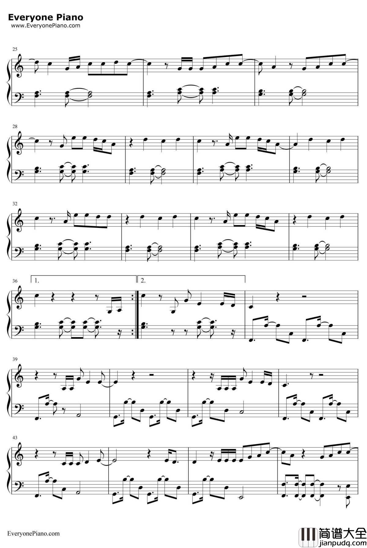 In_The_Arms_Of_AStranger钢琴谱_MikePosnerGrey