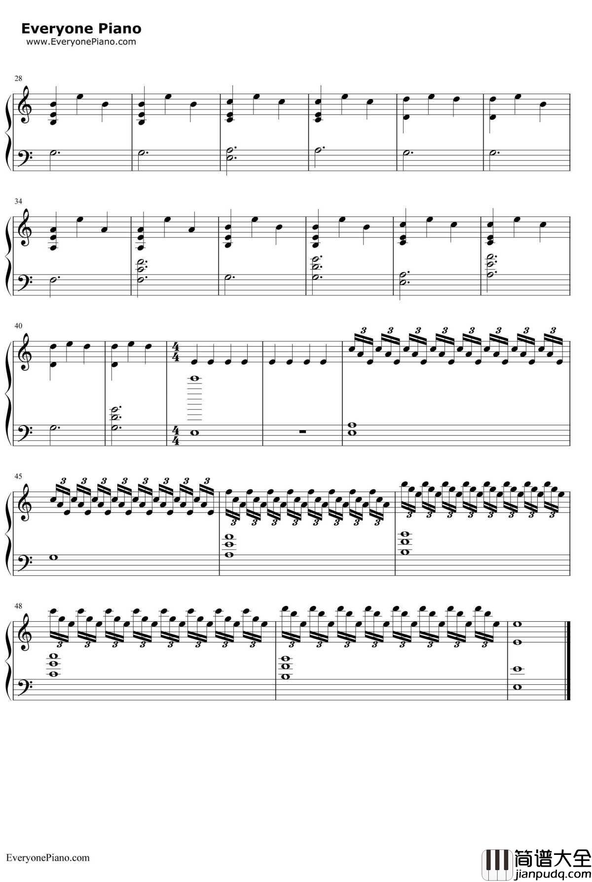 星际穿越主题曲钢琴谱_HansZimmer_星际穿越主题曲