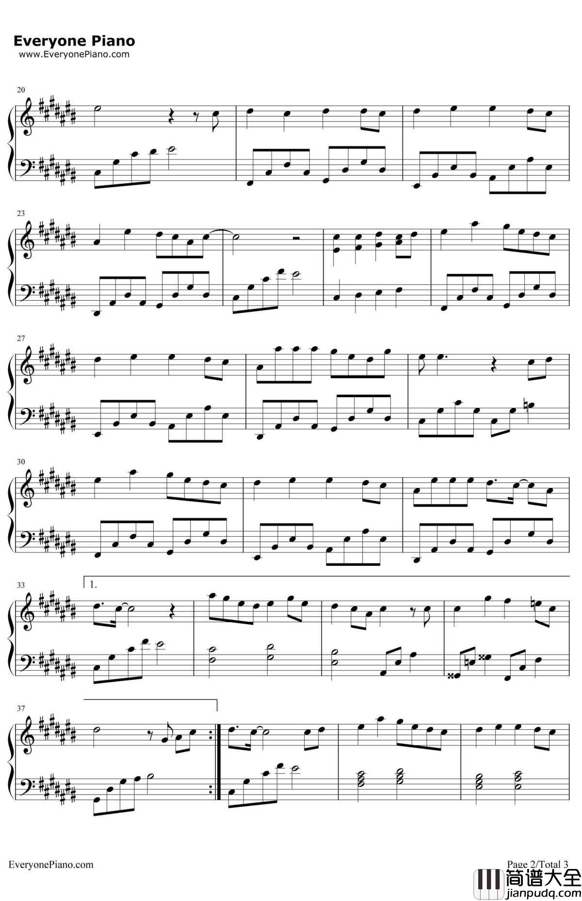 繁花钢琴谱_董贞_电视剧_三生三世十里桃花_插曲