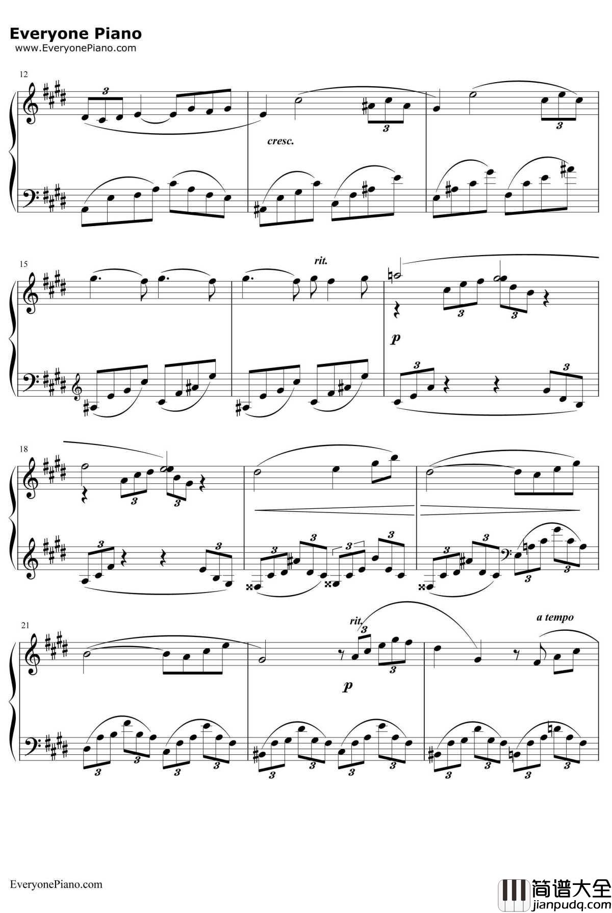 ArabesqueNo.1钢琴谱_ClaudeDebussy　