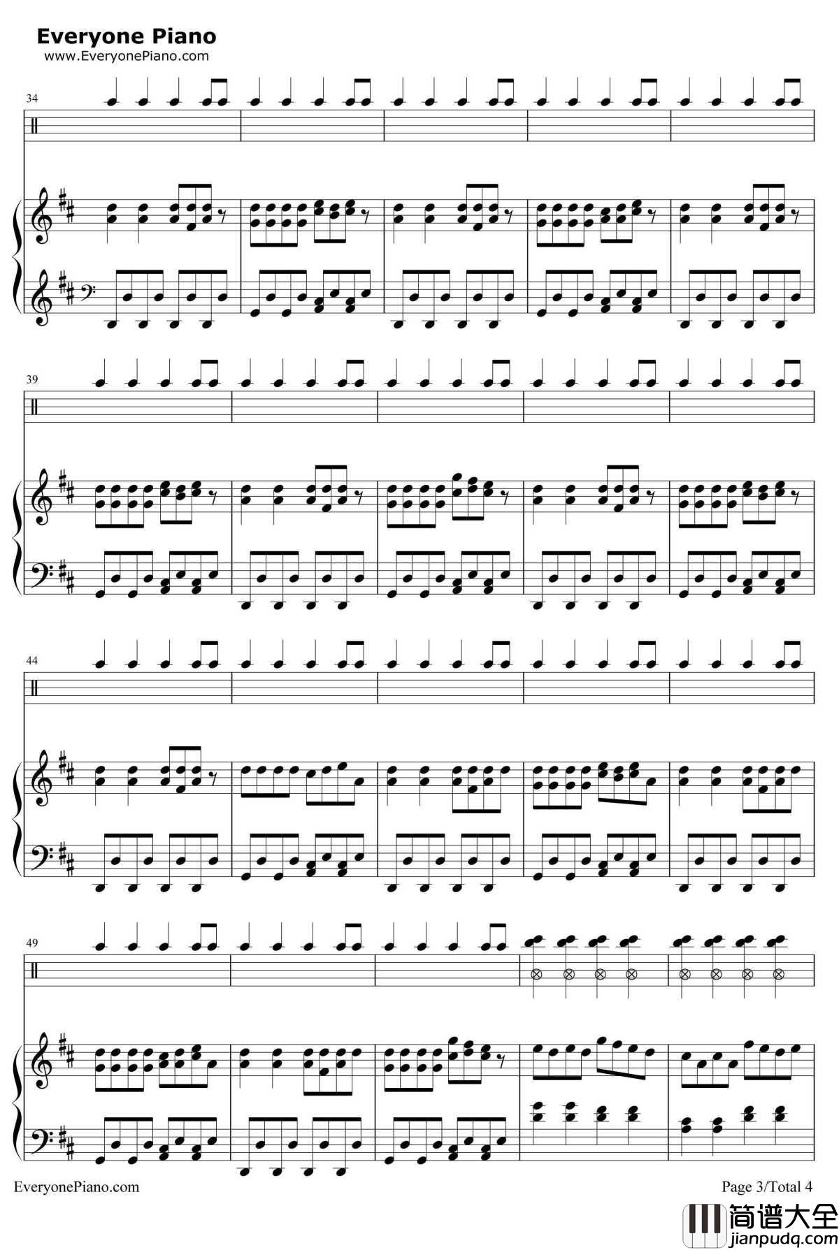 圆周率之歌钢琴谱_初音未来_初音未来三神曲之一