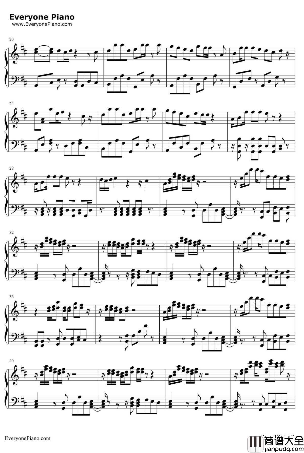 夕日坂钢琴谱_初音未来初音ミク