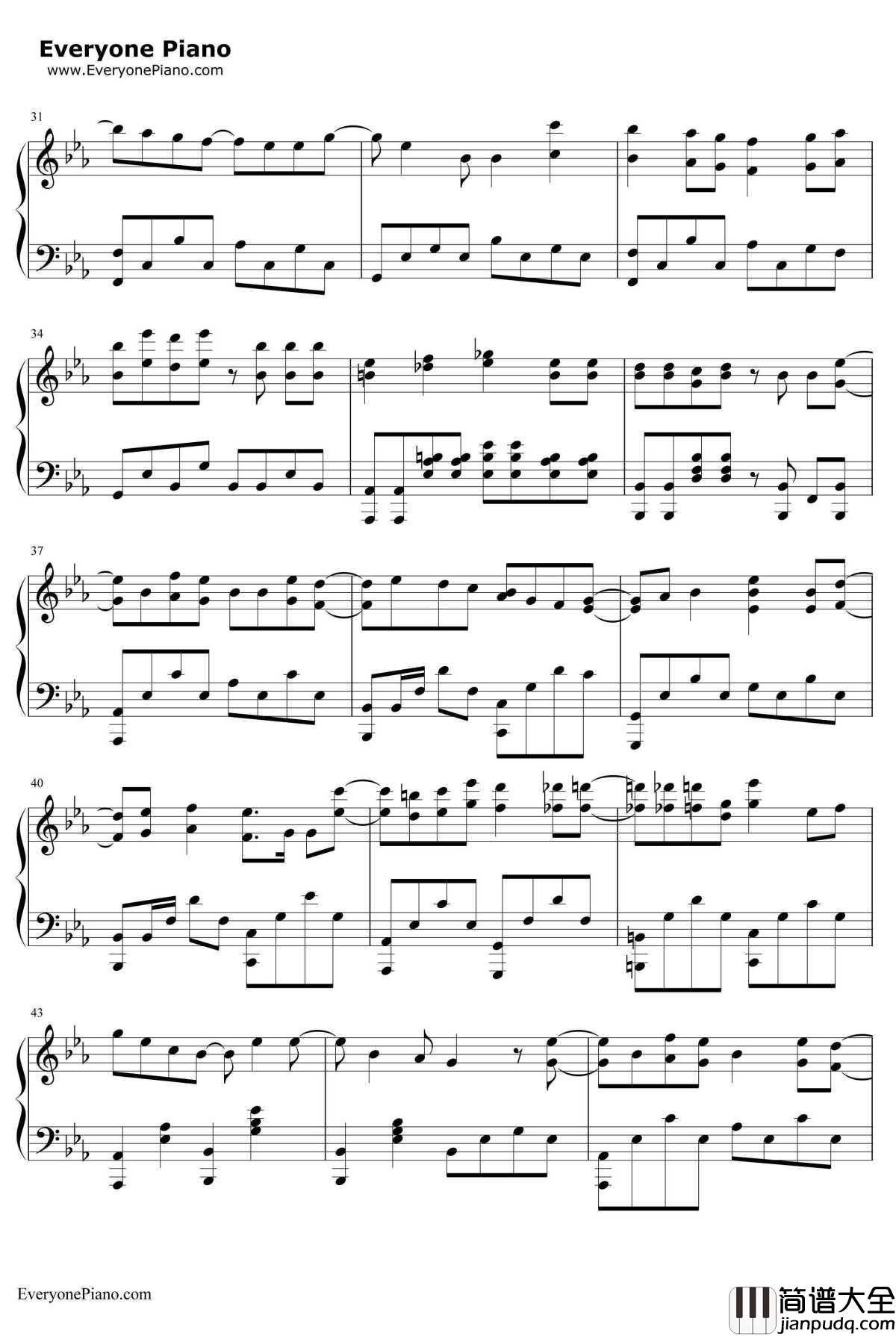 Ray钢琴谱_BumpofChicken&初音ミク_BumpofChickenand初音ミク