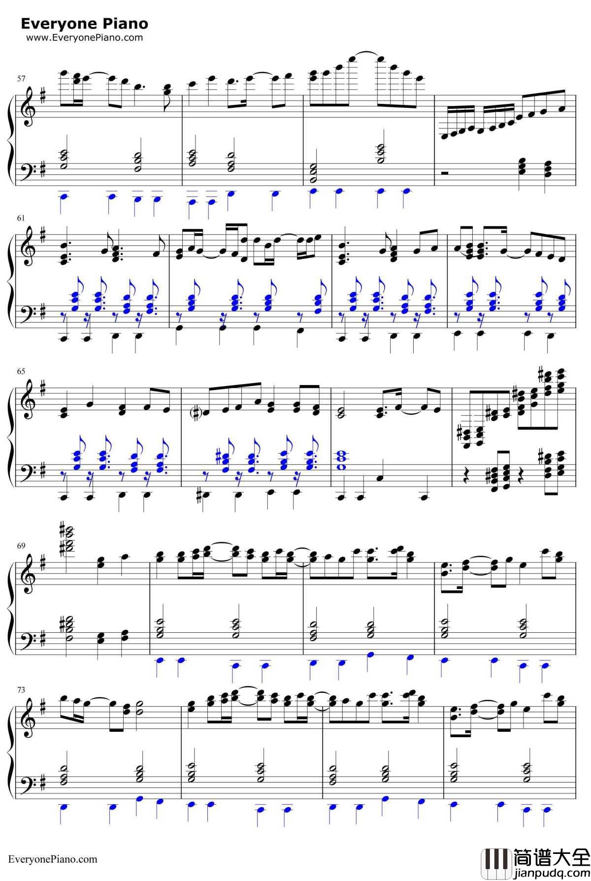 锁の少女钢琴谱_初音ミク