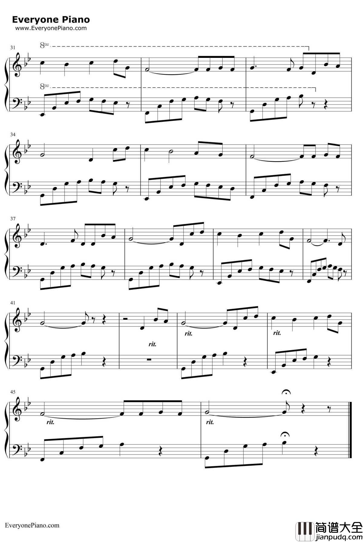 无字碑钢琴谱_张靓颖_武媚娘传奇主题曲