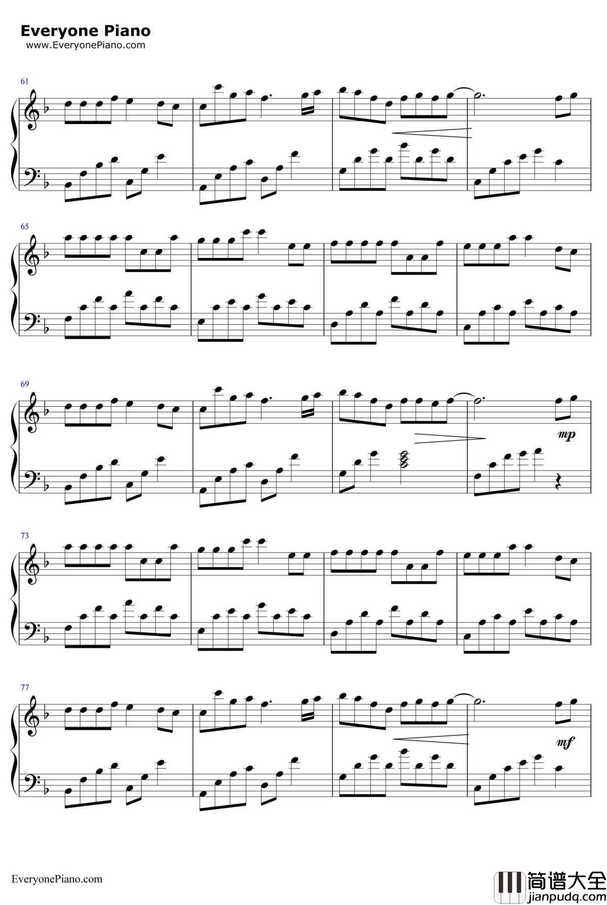 有点甜钢琴谱_汪苏泷BY2_游戏_萌三国_主题曲