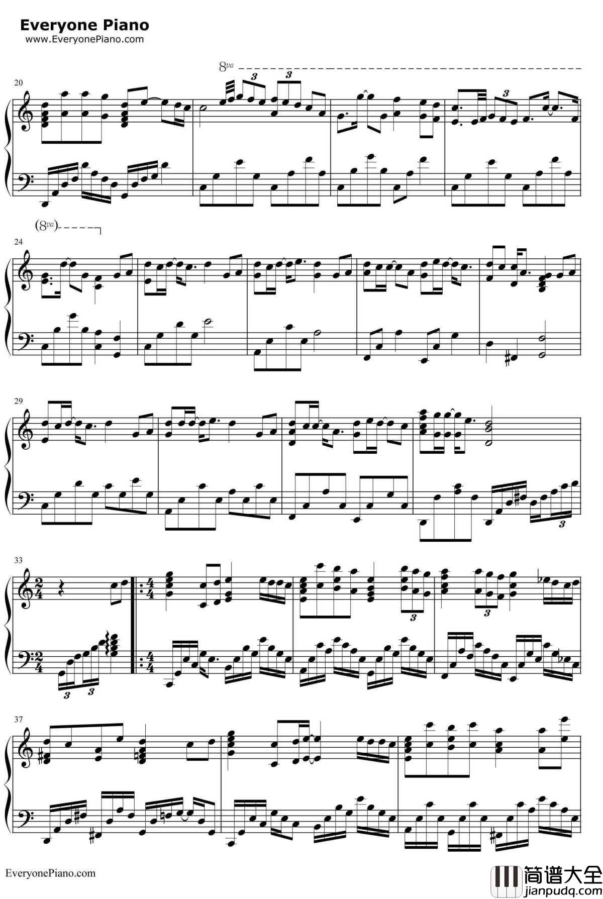 红豆钢琴谱__王菲