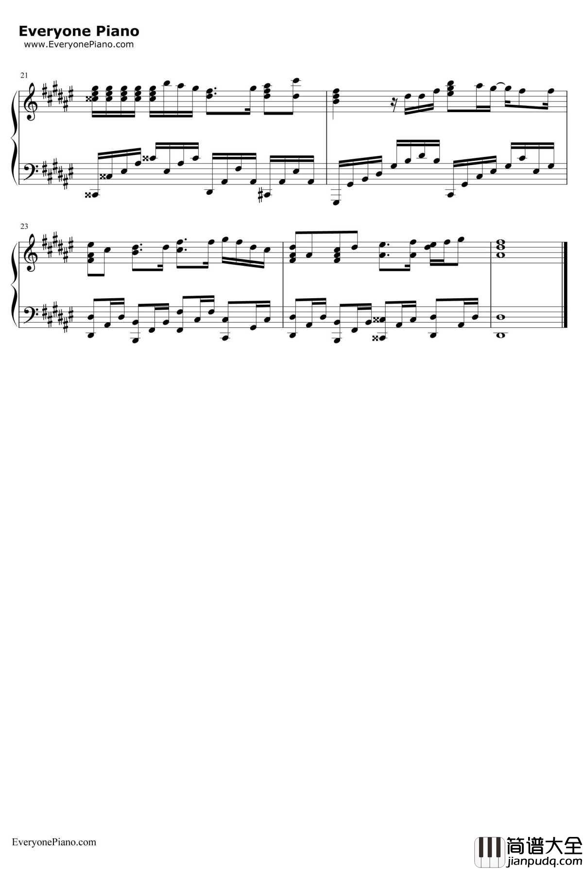 サリシノハラ钢琴谱_初音ミクAppend_初音ミクAppend