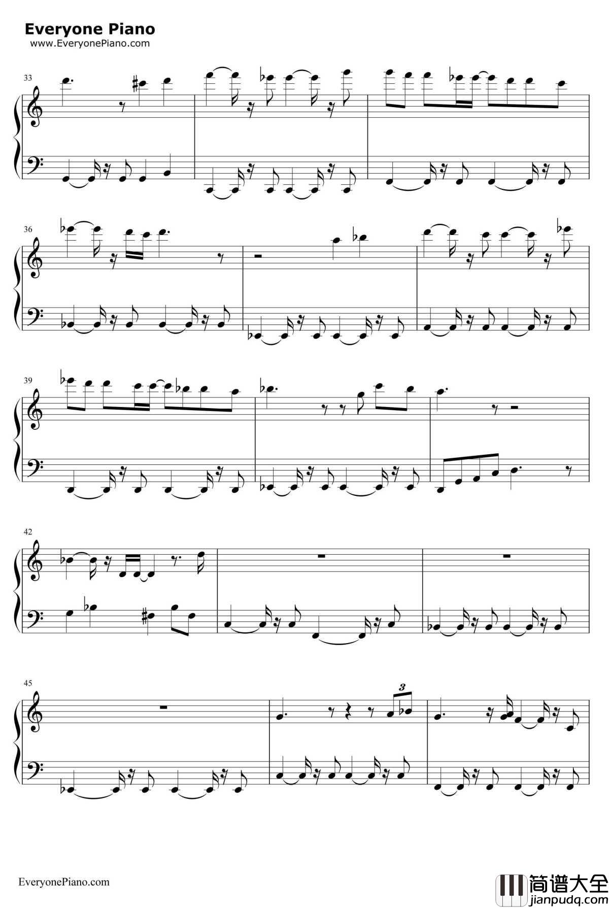 You're_My_Everything钢琴谱_SantaEsmeralda__天台爱情_插曲