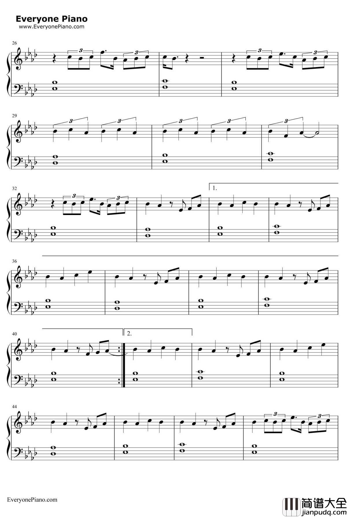 如果What_if_I_Said钢琴谱_鹿晗