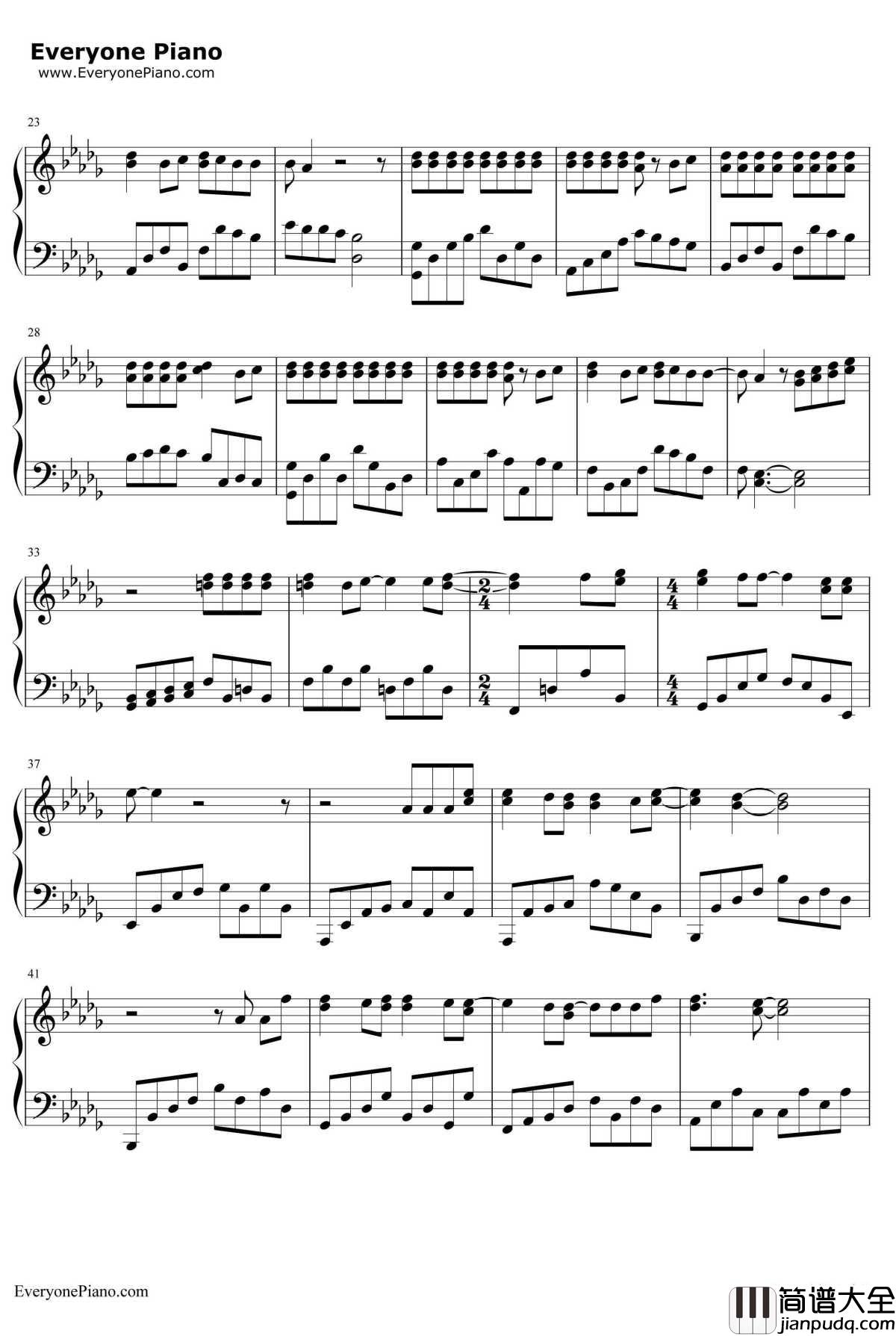 最后的战役钢琴谱_周杰伦