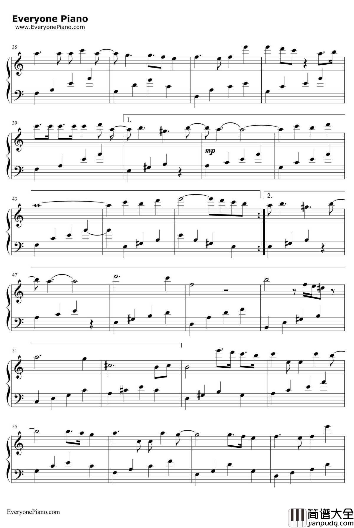 红玫瑰钢琴谱__陈奕迅