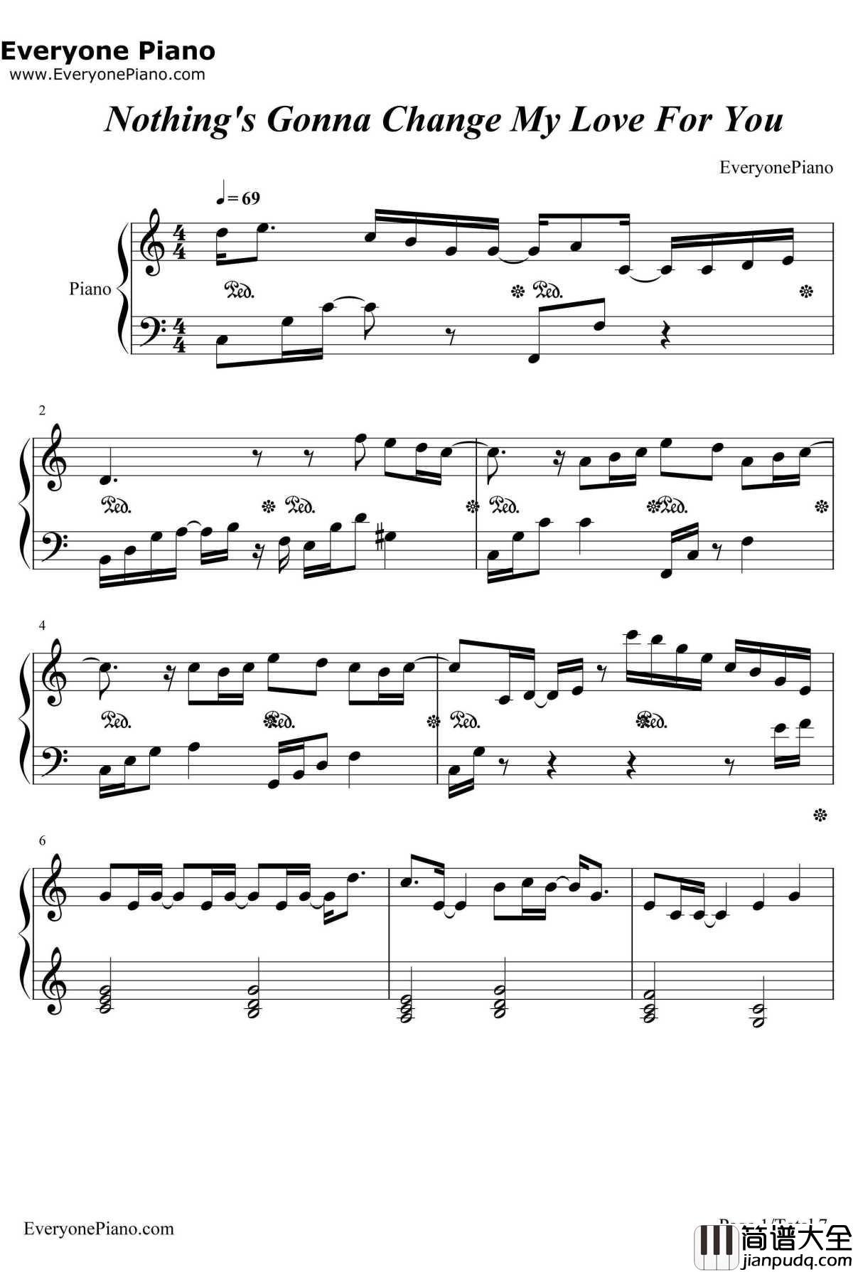 Nothing's_Gonna_Change_My_Love_for_You钢琴谱_GeorgeBenson_廊桥遗梦