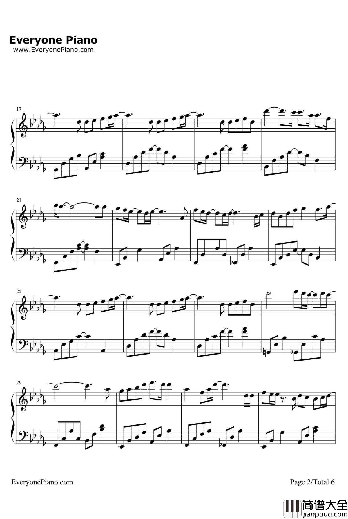 爱してる钢琴谱_高铃_夏目友人帐第二季