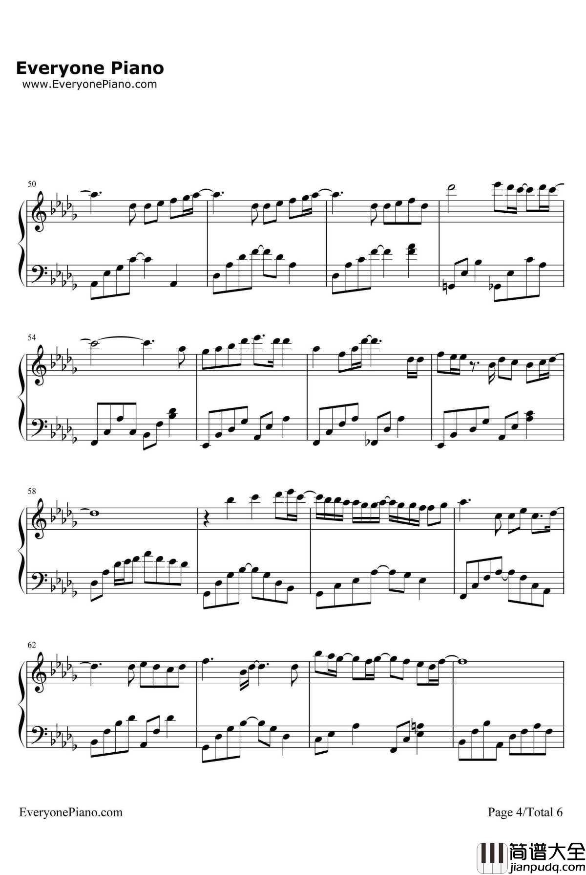 爱してる钢琴谱_高铃_夏目友人帐第二季