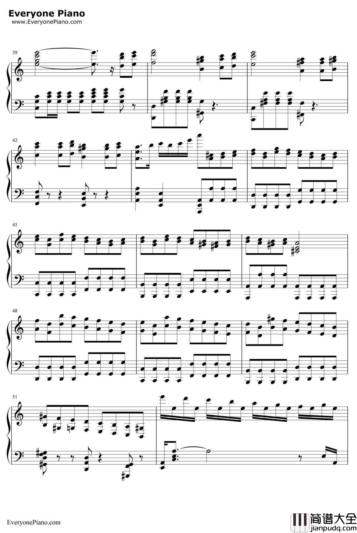 劲乐团V3钢琴谱_BeautifulDay_贝多芬悲怆第三乐章改编