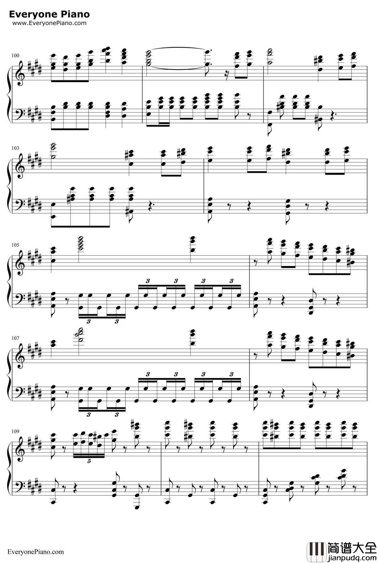 劲乐团V3钢琴谱_BeautifulDay_贝多芬悲怆第三乐章改编