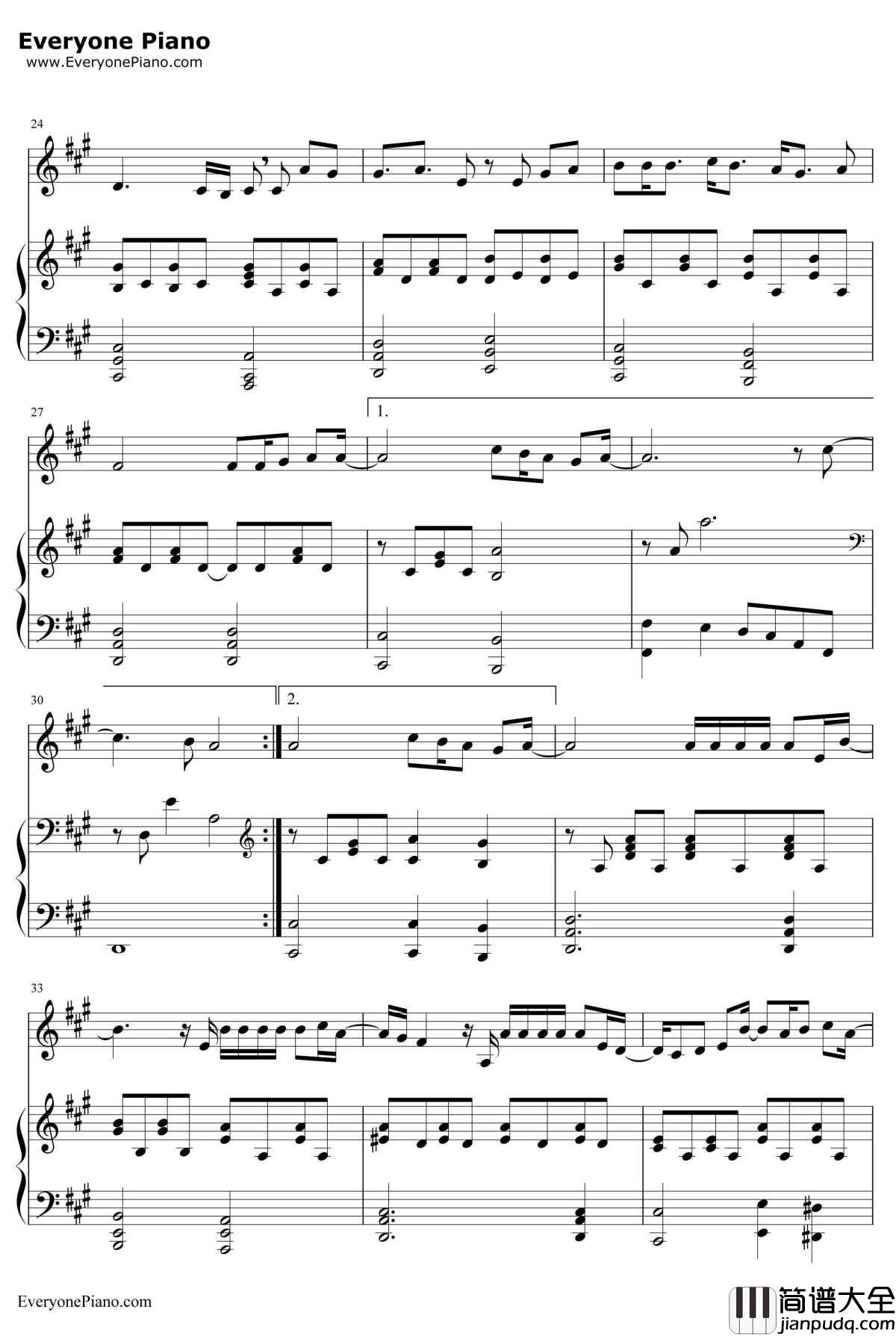 Divine钢琴谱_少女时代