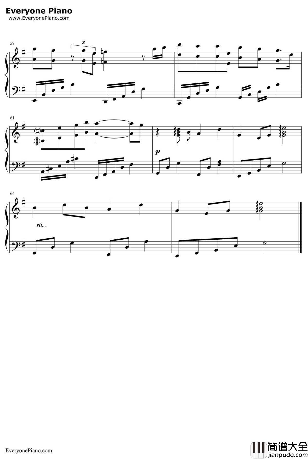 不再见钢琴谱_陈学冬_小时代3：刺金时代主题曲