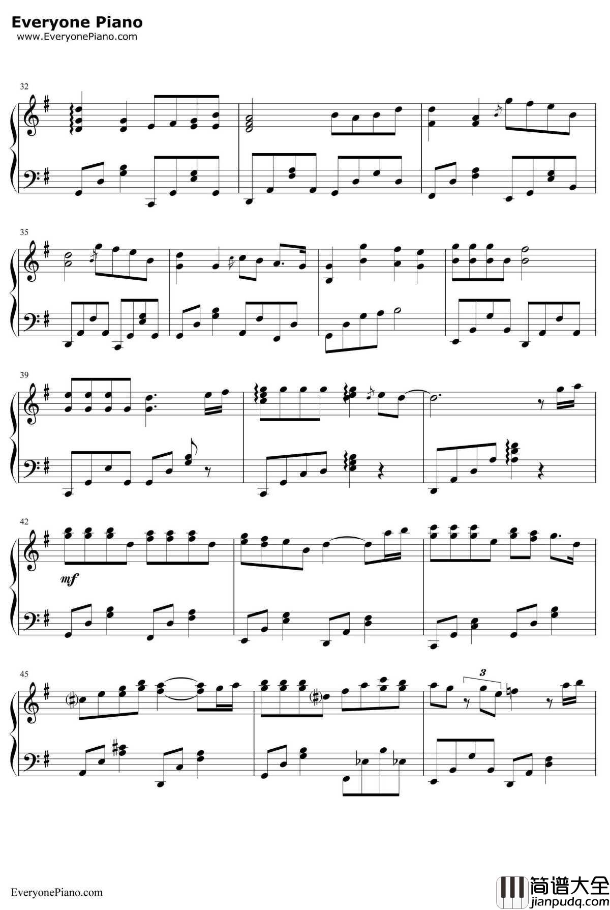 不再见钢琴谱_陈学冬_小时代3：刺金时代主题曲